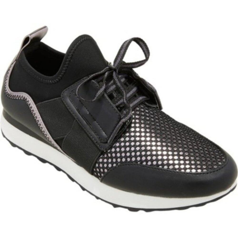 A New Day Deena Metallic Lace Up Sneakers Black 8.5